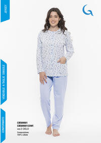 PIGIAMA APERTO DONNA M/L CB580081 Tellini S.r.l. Ingrosso Abbigliamento